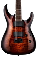 ESP LTD MH-200QM HT Electric Guitar in Dark Brown Sunburst - MH-200QM HT_DBSB_FRONT-hero_compressed.jpg
