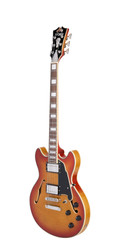 D’Angelico Premier Mini DC XT Semi-Hollow Electric Guitar in Honey Burst - DAPMDCXTHNBNS-FA.jpg