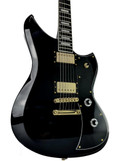 Dunable Yeti DE Electric Guitar in Gloss Black - YE-GB-Angle.jpg