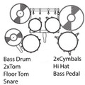 B Stock : Pearl Export 20" Acoustic Drum Kit in High Voltage Blue - No Tom Arms - 145929-4PC-FK-2TOM1FT-2CHH.jpg