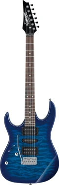 Ibanez Left Handed GRX70QAL Electric Guitar in Transparent Blue Burst - GRX70QALTBB-2.jpg