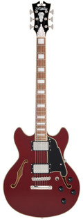 D’Angelico Premier Mini DC Semi-Hollow Electric Guitar in Burnt Red - DAPMDCBRDNS-Front.jpg