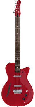 Danelectro Vintage Baritone Electric Guitar in Red Metallic - VBARREDM-Front.jpg