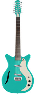 Danelectro Vintage 12-String Left Handed Electric Guitar in Dark Aqua - V12SLEFTDAQU-Front.jpg