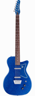Danelectro Baritone Electric Guitar in Blue Metalflake - BARBLUMF-Front.jpg