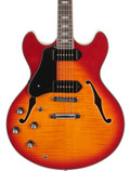 B Stock : Sire Larry Carlton H7V Left Handed Semi-Hollow Electric Guitar in Cherry Sunburst - 001 - H7VLHCS-Sire-Larry-Carlton-H7V-P90s-Cherry-Sunburst-Body-Left-Handed.jpg