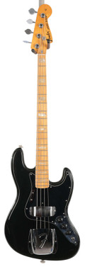 Second Hand 1976 Fender Jazz Bass Guitar Maple Neck In Black With Non-Original Hardcase 652 - SH-241-6652 (3).jpg