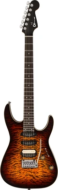 Charvel Pro-Mod Plus Dinky DK24 HSS 2PT EB QM Electric Guitar in Amber Tiger Eye - 2979813380-2.jpg