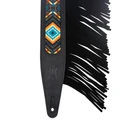 Levys Crazy Horse Leather Strap with Fringe Black Guitar Strap - MG317BOI-BLK-4.jpg