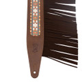 Levys Crazy Horse Leather Strap with Fringe Brown Guitar Strap - MG317BOI-BRN-4.jpg