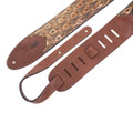 Levys Sundance Embossed Leather 2 Ply Garment Back 3 Inch Arrowhead Brown Guitar Strap - M4WP-005 (2).jpg