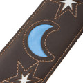 Levys Sunbird Multi Layer Leather Dark Brown Sun and Moon Guitar Strap - M4MN-DBR (2).jpg