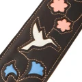 Levys Sunbird Multi Layer Leather Dark Brown Hummingbird Guitar Strap - M4HB-DBR (1).jpg