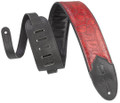 Levys Sundance Embossed Leather 2 Ply Garment Back 3 Inch Geranium Merlot Guitar Strap - M4WP-003 (1).jpg