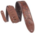 Levys Sundance Embossed Leather 2 Ply Garment Back 3 Inch Geranium Whiskey Guitar Strap - M4WP-006 (3).jpg