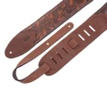 Levys Sundance Embossed Leather 2 Ply Garment Back 3 Inch Geranium Whiskey Guitar Strap - M4WP-006 (2).jpg