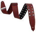 Levys Rebel Premium Garment Leather Ox Blood w Black Eyelets Guitar Strap - M80RBEY-BRG (4).jpg