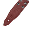 Levys Rebel Premium Garment Leather Ox Blood w Black Eyelets Guitar Strap - M80RBEY-BRG (3).jpg