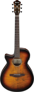 Ibanez AEG70L-TIH AEG Series Left Hand Electro Acoustic Guitar in Tiger Burst High Gloss - AEG70L-TIH (1).jpg
