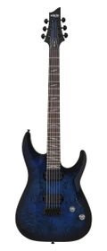 Schecter Omen Elite 6 in See Thru Blue Burst - 408893-OMEN ELITE-6 STBB 2452 FLAT.jpg
