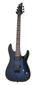 Schecter Omen Elite 6 in See Thru Blue Burst - 408895-OMEN ELITE-6 STBB 2452 TILT.jpg