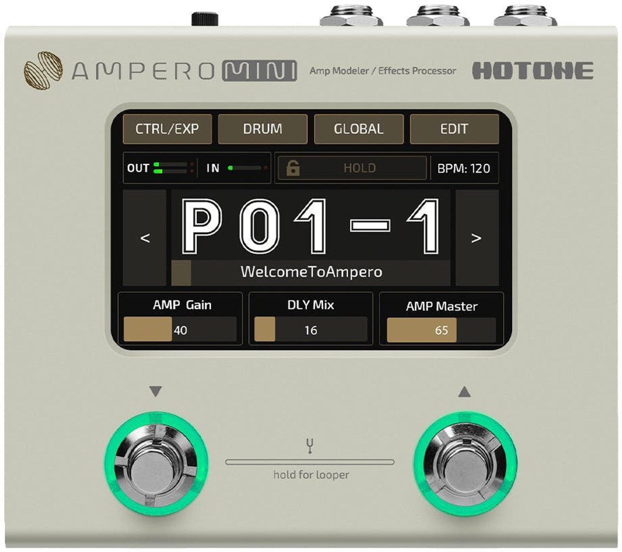 Hotone Ampero Mini Multi FX and Amp Modeller Pedal In Vanilla