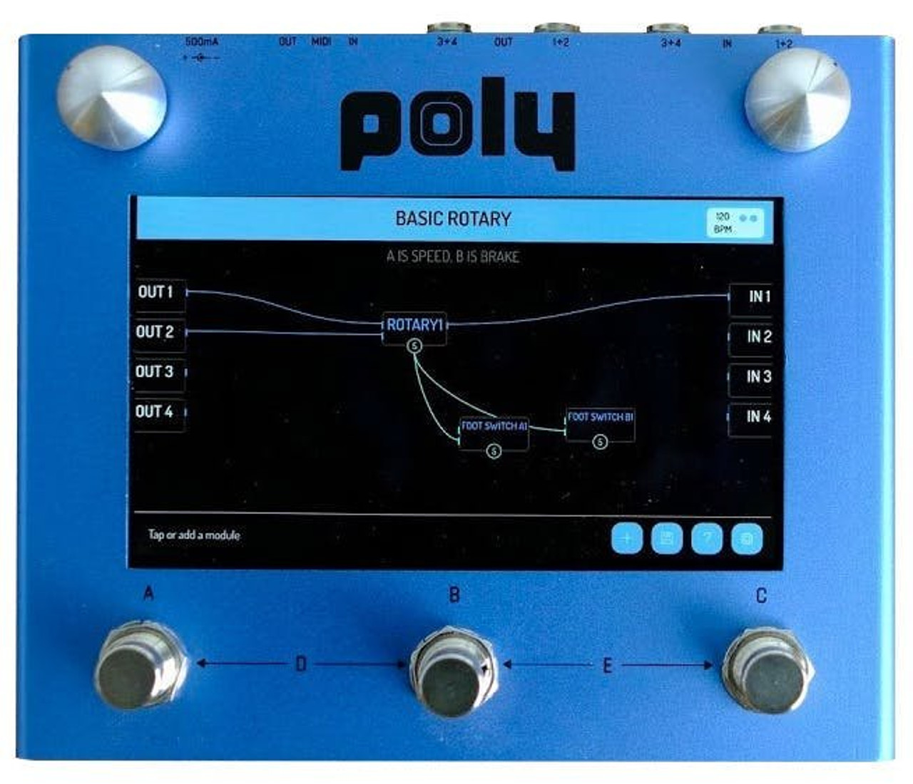 Poly Effects Beebo Visual Multi-modulation Pedal in Blue 