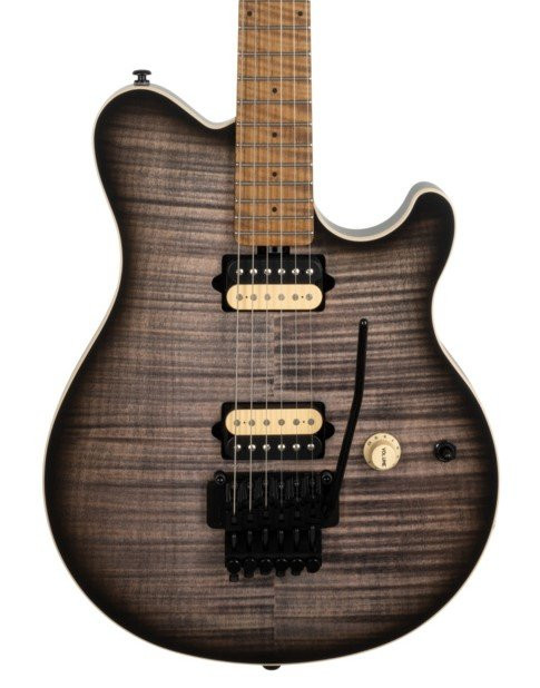 Music Man Axis Electric Guitar in Charcoal Cloud Flame Top