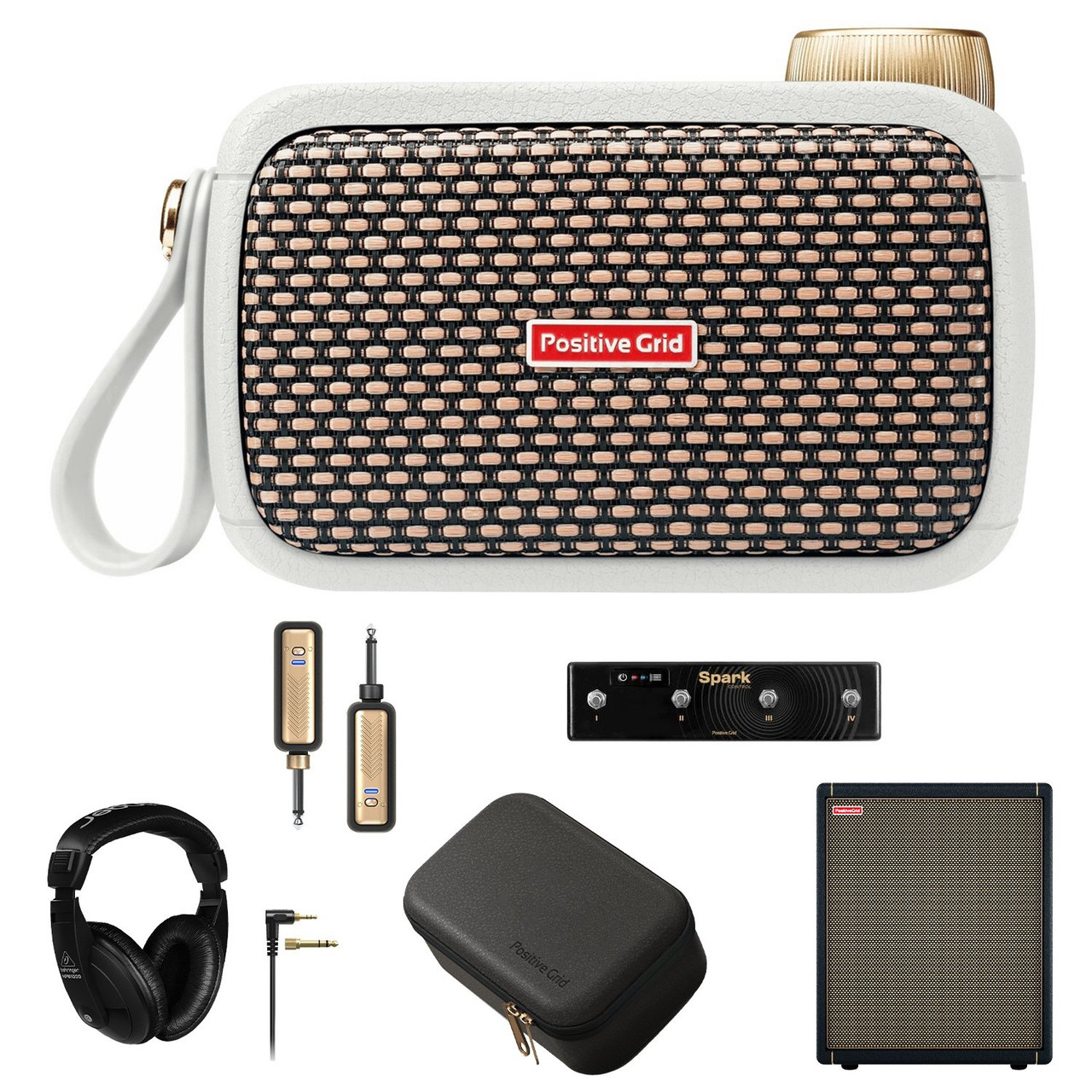 Positive Grid Spark GO Pearl and CAB Complete Bundle - Andertons