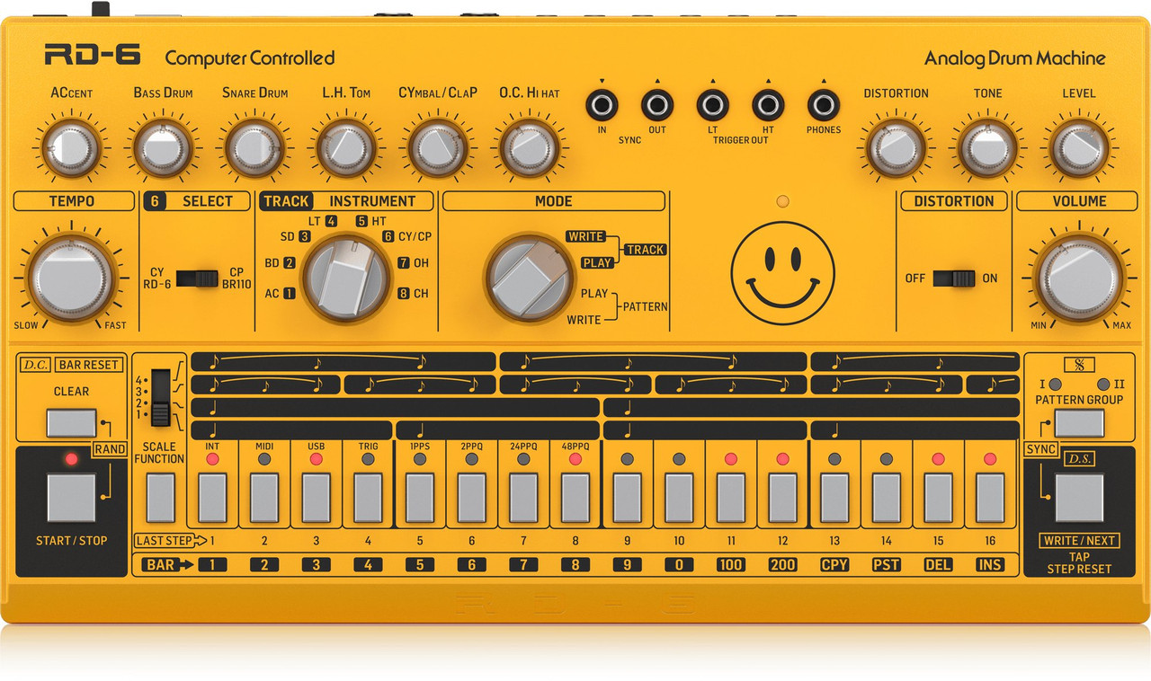 Behringer RD-6-AM Classic Analog Drum Machine in YELLOW