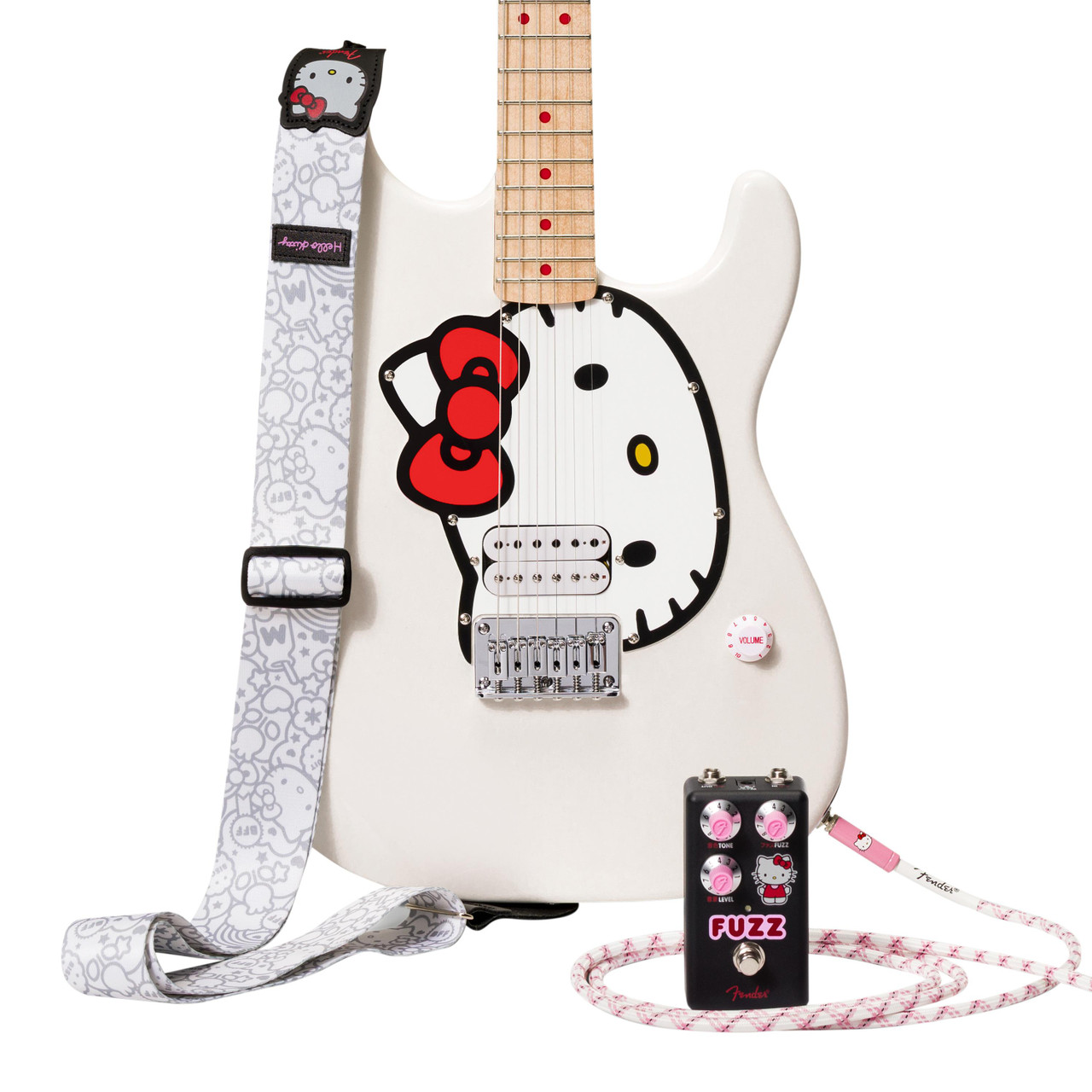 Fender Hello Kitty Stratocaster ハローキティ Amazon.com: Fender x Hello Kitty Stratocaster Electric Guitar and