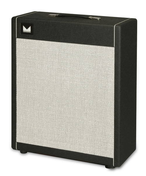 Morgan M212V Vertical 2x12" Guitar Cab in Classic Black - 108959-MORGAN-M212V-BLACK-FACING-LEFT.jpg