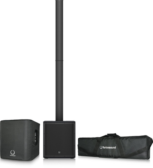 Turbosound iP2000 BUNDLE 1000W Powered Column Loudspeaker with a 12" Subwoofer and Bags - 000-E8P04-00010-iP2000-BUNDLE_P0E8P_Front_XL.jpg