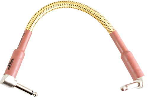 Tourtech 0.3m/1ft Braided Tweed Guitar Cable Angled to Angled Jack - 379854-1581345401103.jpg