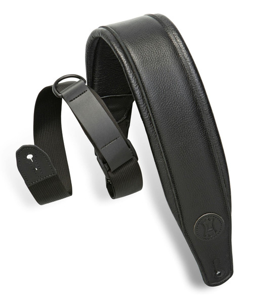 Levy's Right Height - Garment Leather Padded 3" Guitar Strap in Black - 389130-1586429352652.jpg