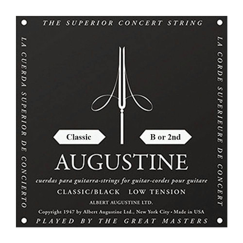 Augustine Black LT Single B or 2nd Classical Guitar String - 448338-AUG262622.jpg