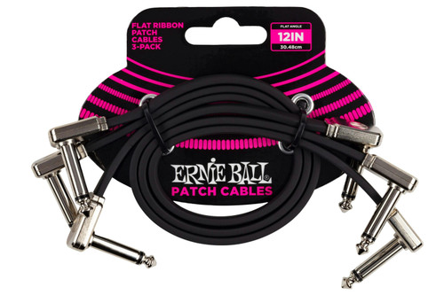 Ernie Ball 12 Inch Flat Ribbon Patch Cable 3 Pack - 410372-P06222-FRONT.jpg