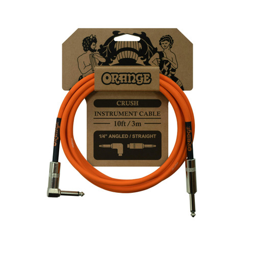 Orange Crush 10ft Angled to Straight Instrument Cable - 342928-Crush Cables - 10ft Instrument Angled.jpg