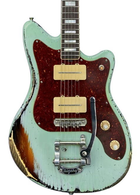 Shabat Puma Electric Guitar in Seafoam Green over 3-Tone Sunburst with Bigsby - PUMA-SFGSB-Shabat-Puma-Electric-Guitar-Seafoam-Green-Sunburst-Bigsby-Body.jpg