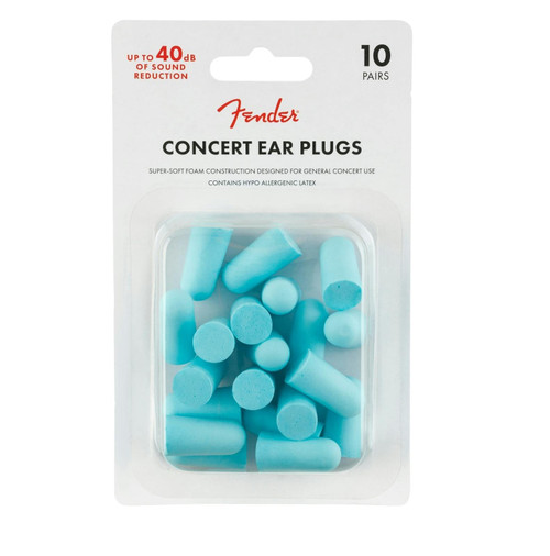 Concert Ear Plugs (10 Pair), Daphne Blue - 0990541004-Fender_Concert_Ear_Plugs_Blue_Front.jpg