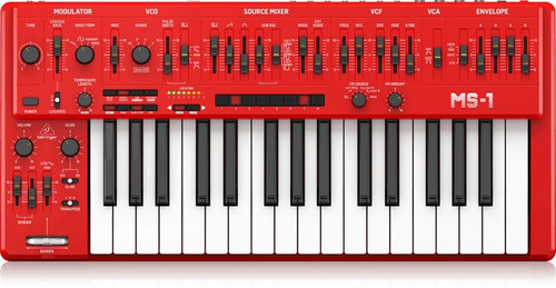 B Stock : Behringer MS-1-RD Behringer MS-1-RD Analog Synthesizer in RED - 345504-MS-1-RD_P0D8D_Top_L.jpg