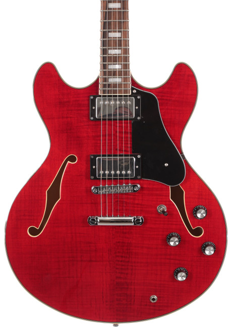 B Stock : Sire Larry Carlton H7 Semi-Hollow Electric Guitar in See Through Red - B-H7STR-0014 (2).jpg