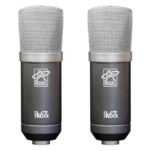 Roswell Pro Audio Mini K67x Matched Pair Condenser Microphones - ROS-MINIK67XMP-Rosswell_Matched_K67XMP_Front.jpg
