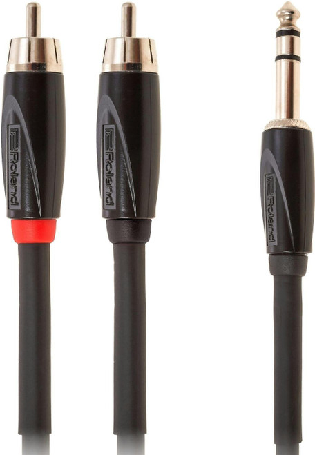 Roland 1/4” TRS Jack to Dual RCA Interconnect Cable, 10ft / 3m in Black - 388261-a603d542.jpg