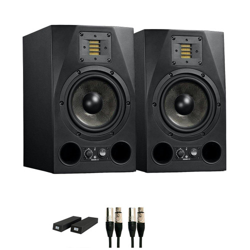 Adam A7X Monitor Bundle w/ Vibro-Pad Desktop Speaker Stands and 2 x XLR Cables - 432631-BUN-A7X-FOAM.jpg