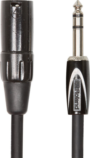 Roland 1/4” TRS Jack to Male XLR Interconnect Cable, 10ft / 3m in Black - 388259-rcc-3-trxm_gal.jpg