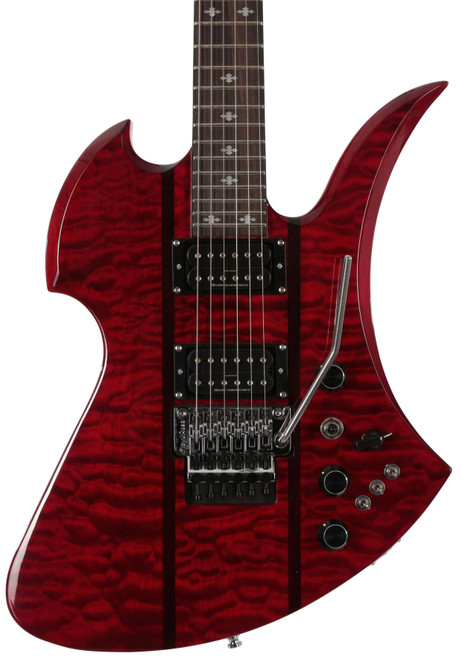 BC Rich Legacy Series Mockingbird ST Electric Guitar with Floyd Rose in Transparent Red - MGSTLETR-1.jpg