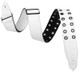 Levys Rebel Premium Garment Leather White w Black Eyelets Guitar Strap - M80RBEY-WHT (4).jpg