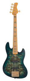 Sire Marcus Miller V10 Fretless 5 String Bass in Transparent Green Satin - SIREFLV105TGRS-V10-5st-TRANSPARENT-GREEN-SATIN-I.jpg