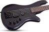 Schecter Stiletto Stealth-4 Bass Guitar in Satin Black - STILETTO STEALTH 4 SBK BODYTILT.jpg